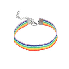 MLING Vintage Rope Chain Charm Bracelet Fashion Gay Pride Rainbow Bracelet Friendship Bracelet
